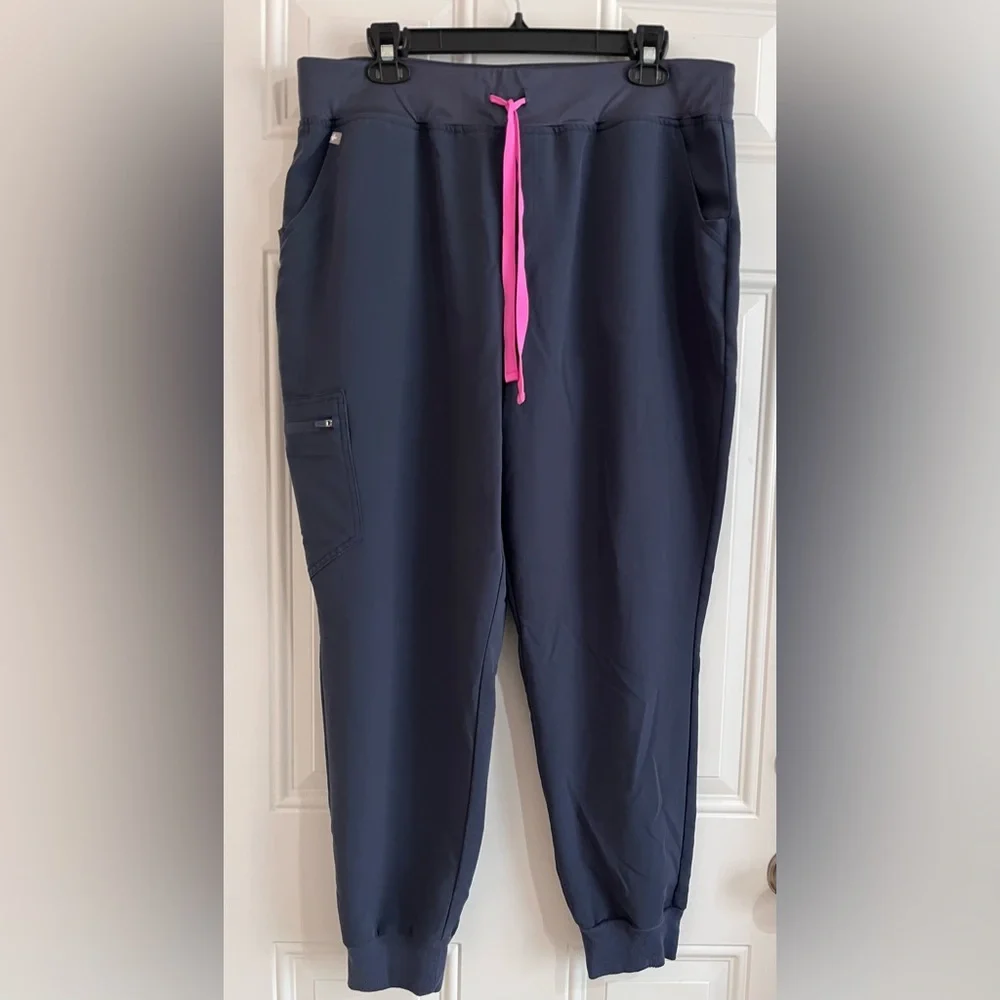 FIGS Zamora Scrub Set Jogger Pants & Shirt Top Night Sky Blue Women 2XL Medical - Picture 10 of 16
